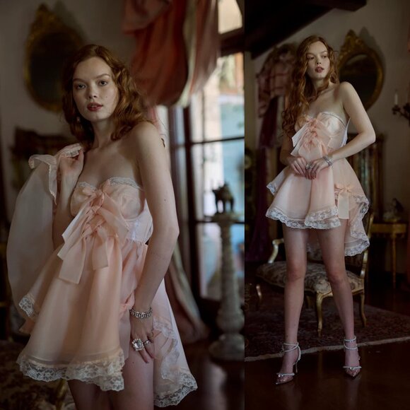 Selkie Pumpkin Froth Cake Shop Asymmetrical Mini Dress NWT - Picture 5 of 10